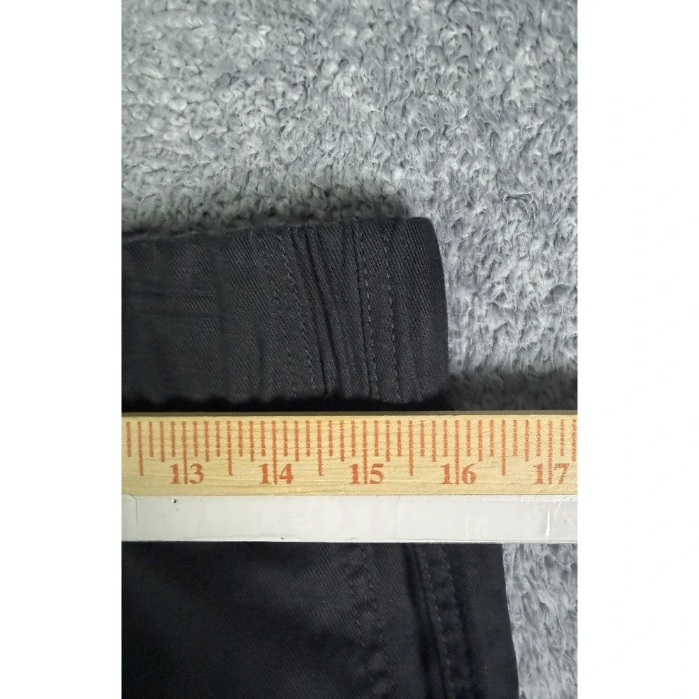 Banana Republic Black Linen Blend Elastic Waist Pull On Cropped Pants Women's M